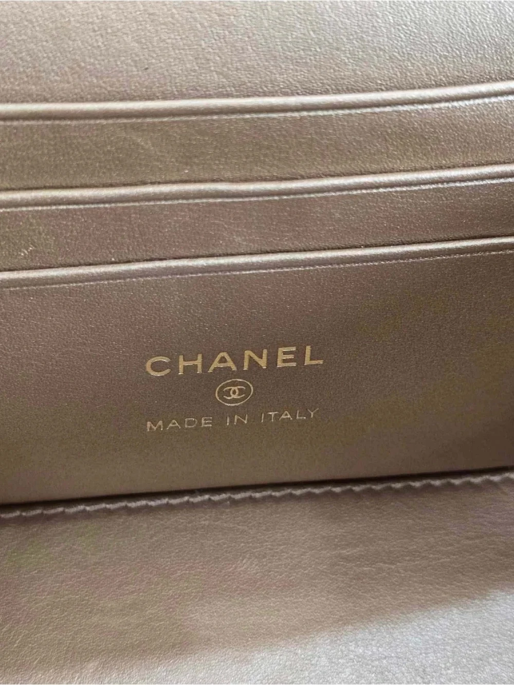 CHANEL Quilted Lambskin Pearl Crush Vanity in Gray with Gold Hardware